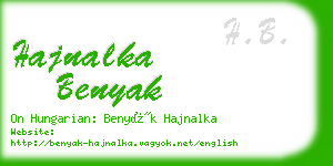 hajnalka benyak business card